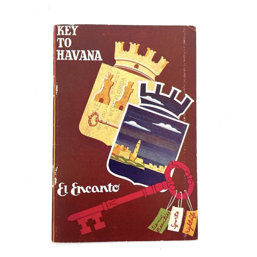 Vintage 1940s El Encanto Key to Havana Cuba Tourist Guide Map Booklet Rare